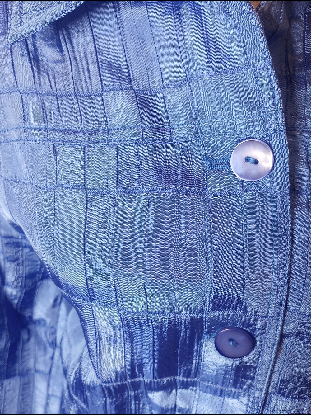 TanJay Blue Textured Button-Front Women's Shirt Jacket - Picture 5 of 6